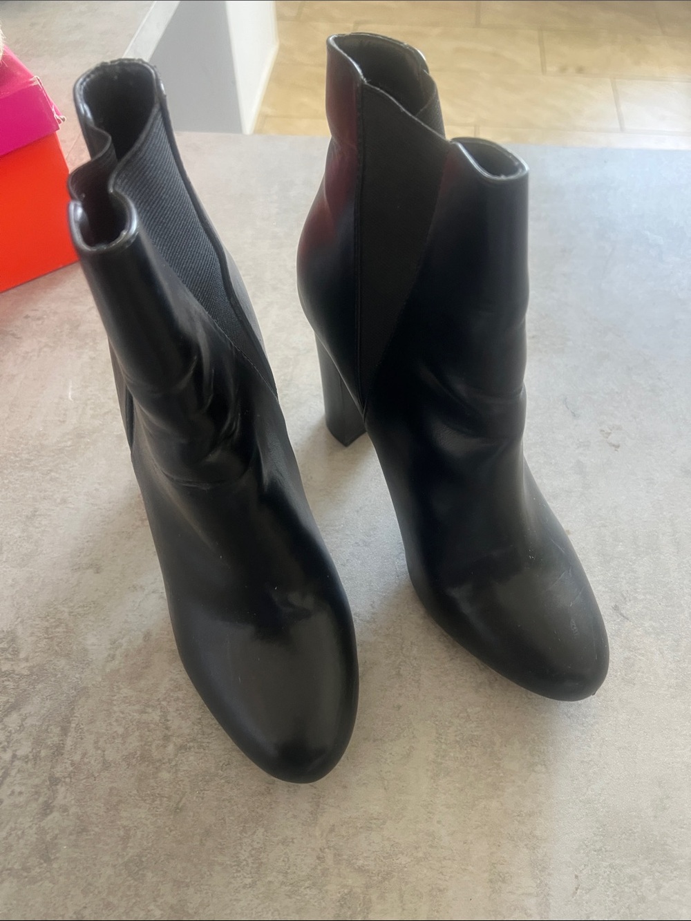 Aldo Black High-Heel Chelsea Ankle Boots